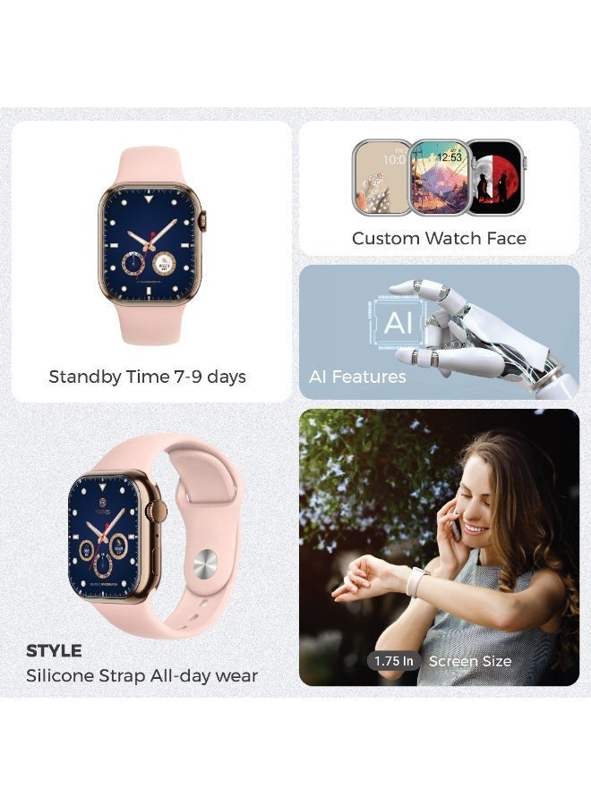 Trands SW50 Smart Watch for iOS & Android, 1.75-Inch TFT Touch Screen, Bluetooth Calling, IP68 Waterproof, Fitness Tracker with Heart Rate & Sleep Monitor, Pink - Image 2